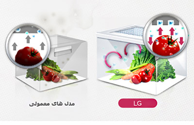 امکان تنظیم رطوبت در یخچال فریزر ساید بای ساید SXB530